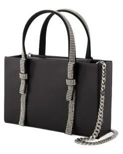 Women's Bow Midi Top Handle Bag Black Others