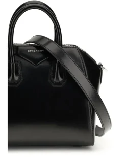 Women's Box Leather Antigona Mini Handbag Black Calf Bos Taurus Handbags Hand Bags antigona