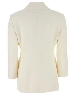 Women's Breasted Blazer White Wool Blazers
