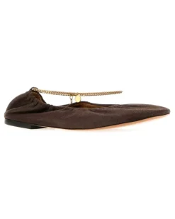 Women's Brown Shaggy Deer Ballerinas Mahogany Ballerine Flat Shoes