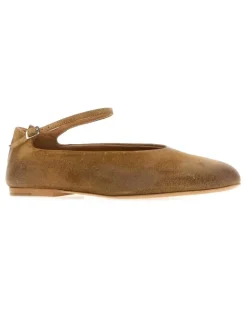Women's Camel Suede Elyss Ballerinas Walnut Ballerine Flat Shoes