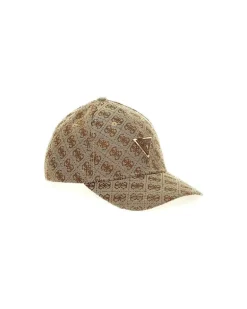 Women's Cap Latte Logo Polyester Accessories - Caps Beige