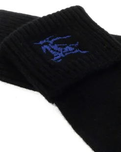 Women's Cashmere Blend Gloves Black Nylon