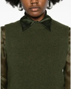 Women's Cashmere Vest Aw24 W Green
