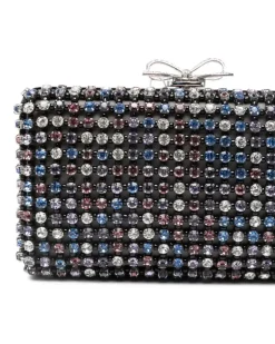Women's Chainmail Crystal-Embellished Mini Clutch Bag Ss26 W Black