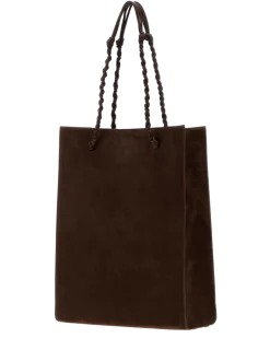 Women's Chocolate Suede Tangle Shopping Bag 601 Borse A Mano Brown