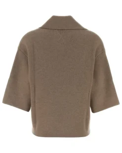 Women's Compact Polo Shirt Beige Cashmere Nylon