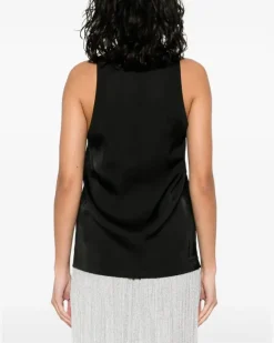 Women's Contrast-Panel Tank Top Ss24 W Black