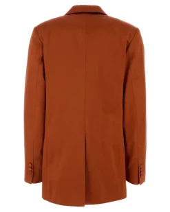 Women's Copper Satin Blanchet Blazer Rust Co Ac Giacche E Gilet Jacket Orange