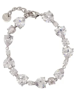 Women's Crystal Droplet Bracelet Self Portrait Pearls Silver Jewelry-Watches Bracelets