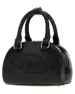 Women's Dome Top Handle Bag Black Bovine Leather