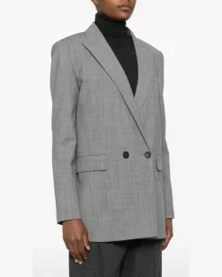Women's Double-Breasted Blazer Aw24 W Grey