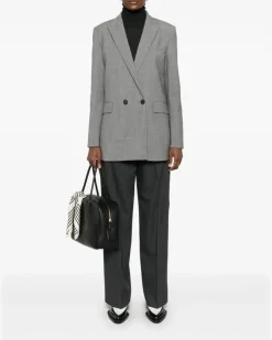 Women's Double-Breasted Blazer Aw24 W Grey