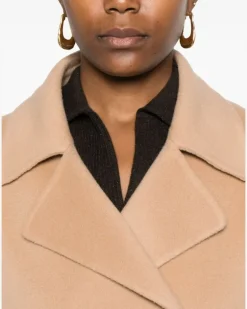Women's Double-Breasted Coat Aw24 W Beige