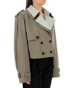 Women's Dove Grey Gabardine Trench Coat Taupegrey Exterior: Polyester Cotton Beige