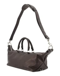 Women's Dumpling Top Handle Bag Black Lambskin
