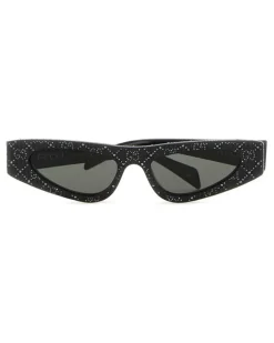 Women's Embellished Acetate Sunglasses Black