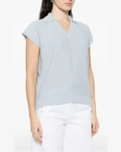 Women's Embellished Top Ss26 W Blue