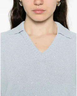Women's Embellished Top Ss26 W Blue