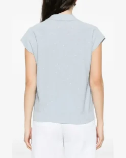 Women's Embellished Top Ss26 W Blue