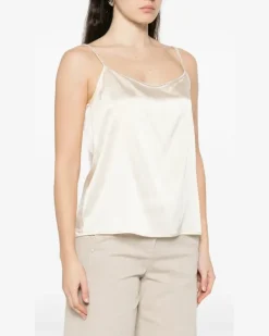 Women's Embellished Top Ss26 W Cream