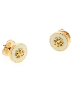 Women's Enameled Metal Icon Earrings 700 Brass Gold