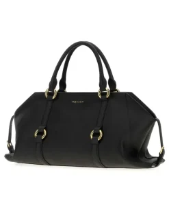 Women's Farringdon Top Handle Bag Black Calf Skinbrass
