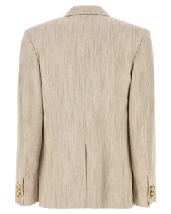Women's Fiammata Blazer Beige Viscose Polyester Silk Blazers