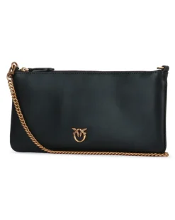Women's Flat Clutch Black Calfskin Silk