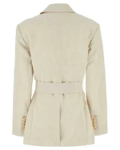 Women's Floris Blazer Beige Polyester Rayon Lycra Blazers