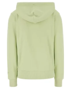 Women's Flower Hoodie Green Cotton Sweater