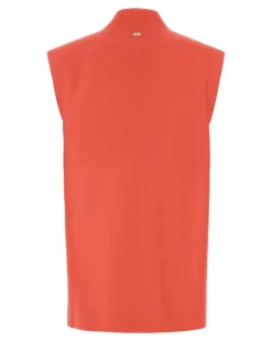 Women's Front Vest Red Wool Silk Vests