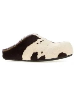 Women's Fussbett Sabot Slipper Multicolor Calf Hair