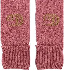 Women's Gg Monogram Lurex Gloves Pink Accessories