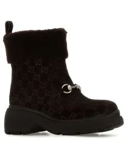 Women's Gg Suede Calf-Fold Boot Brown