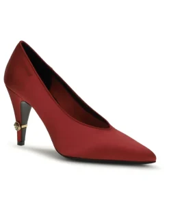 Women's Gianni Satin Pumps Carminio Red-Gold 82 Viscose; Silk Red/gold '82 High Heel Shoes