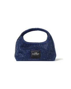 Women's Handbag Dark Wash Crystal Cotton Satchel-bags Blue