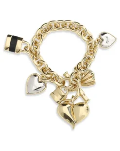 Women's Heart Bracelet Gold And Palladium & Black Brass Bracelets