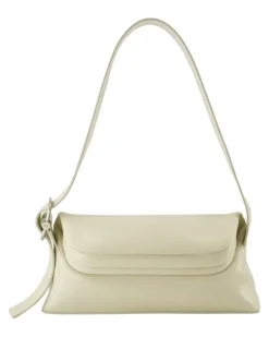 Women's Hobo Folder Brot Leather Cream Ivory Calfskin Shoulder-hobo-bags