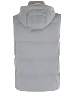 Women's Hooded Quilted Gilet Aw25 M Grey