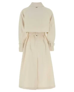 Women's Impermeabile Trench Coat White Polyester