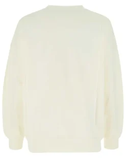 Women's Ivory Cotton Oversize Sweatshirt 0954 Exterior: Felpe Sweater