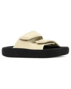 Women's Ivory Leather Etna Slippers Cashew Flat Shoes