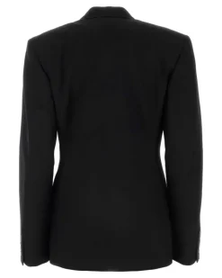 Women's Jacket Blazer Black Wool Blazers