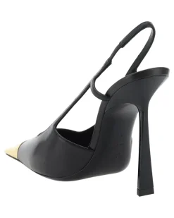 Women's Jeanne Pumps Nero Calf Leather Bos Taurus High Heel Shoes Black