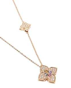 Women's 18k Rose Gold Princess Flower Multi-Stone Necklace Ss25 W