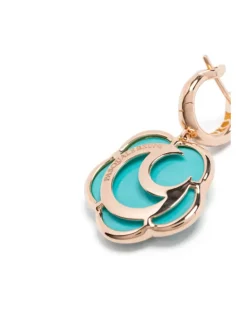 Women's 18k Rose Gold Ton Joli Diamond Earrings Ss25 W Turquoise