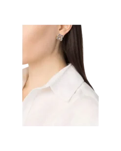 Women's 18kt Rose Gold Venetian Princess Diamond Stud Earrings Continuty