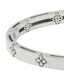 Women's 18kt White Gold Diamond Love Verona Bangle Bracelet Continuty