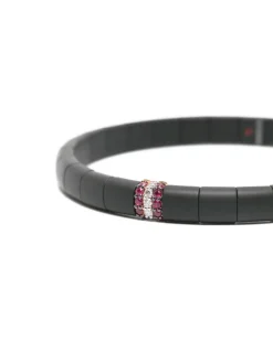 Women's 18kt White Gold Diamonds Bracelet Ss26 W Black
